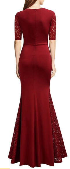 Dark Red Long Formal - Picture 4 of 4